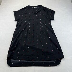 Loyal Hana M Maternity Nursing Dress Black Capsule Print Split Neck